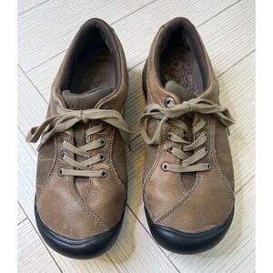 Keen Presidio Leather Shoes Brown Leather Oxford Women 9 Hiking Trail Sneaker